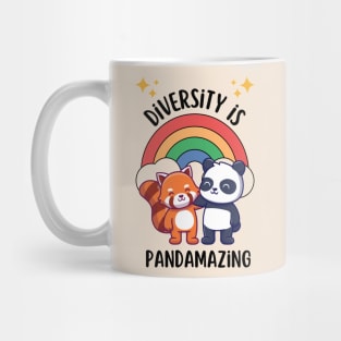 Diversity is pandamazing - cute & funny panda quote for more kindness and tolerance Mug